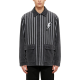 Grey Striped Corduroy Jacket with Lightning Patch