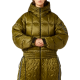 Olive Green Oversized Puffer Jacket with Drawstring Waist