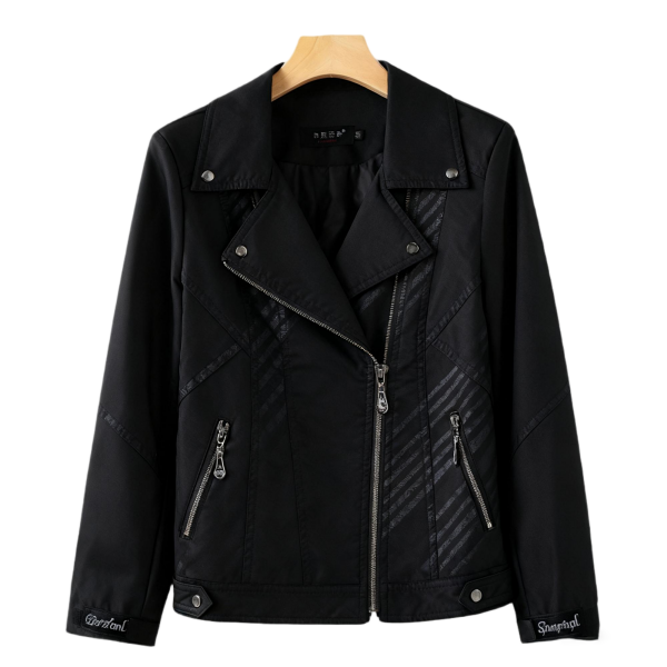 Black Asymmetric Zipper Biker Jacket